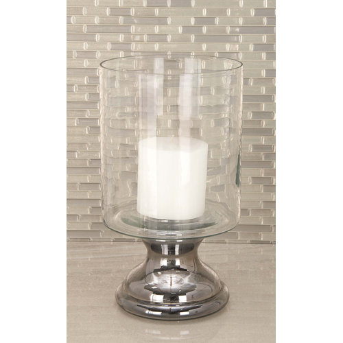 Highland Dunes 14'' H Glass Tabletop Hurricane & Reviews Wayfair